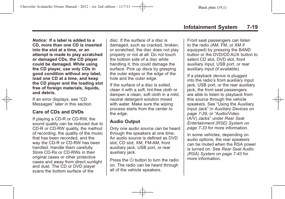 CHEVROLET 2012 Avalanche User Manual | Page 207 / 488