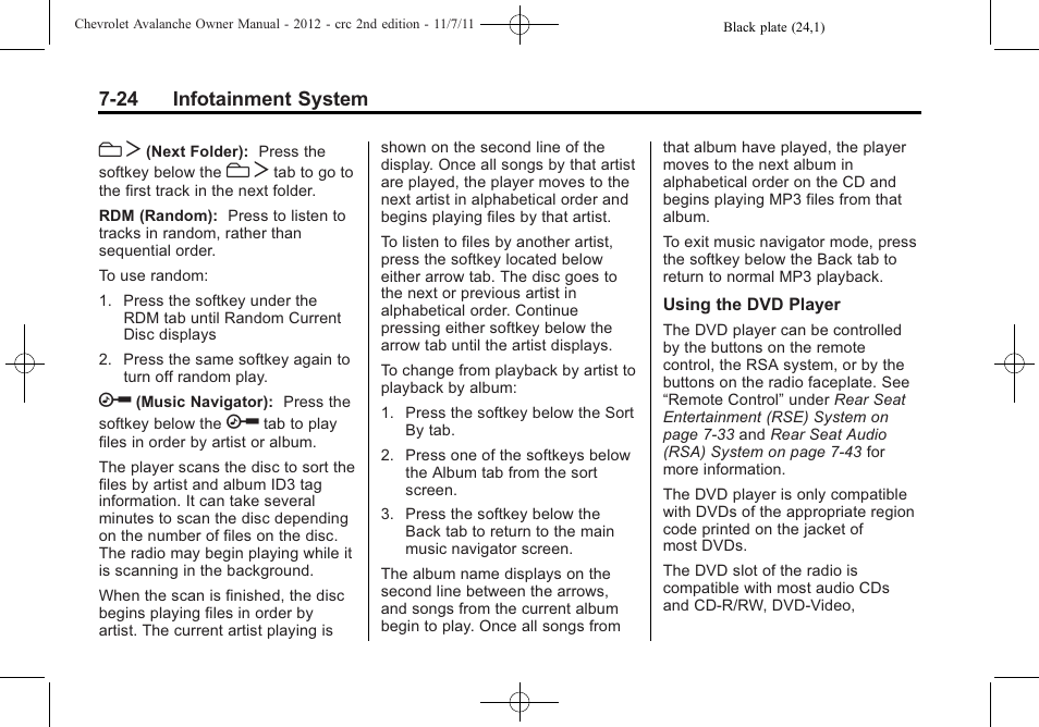 CHEVROLET 2012 Avalanche User Manual | Page 212 / 488
