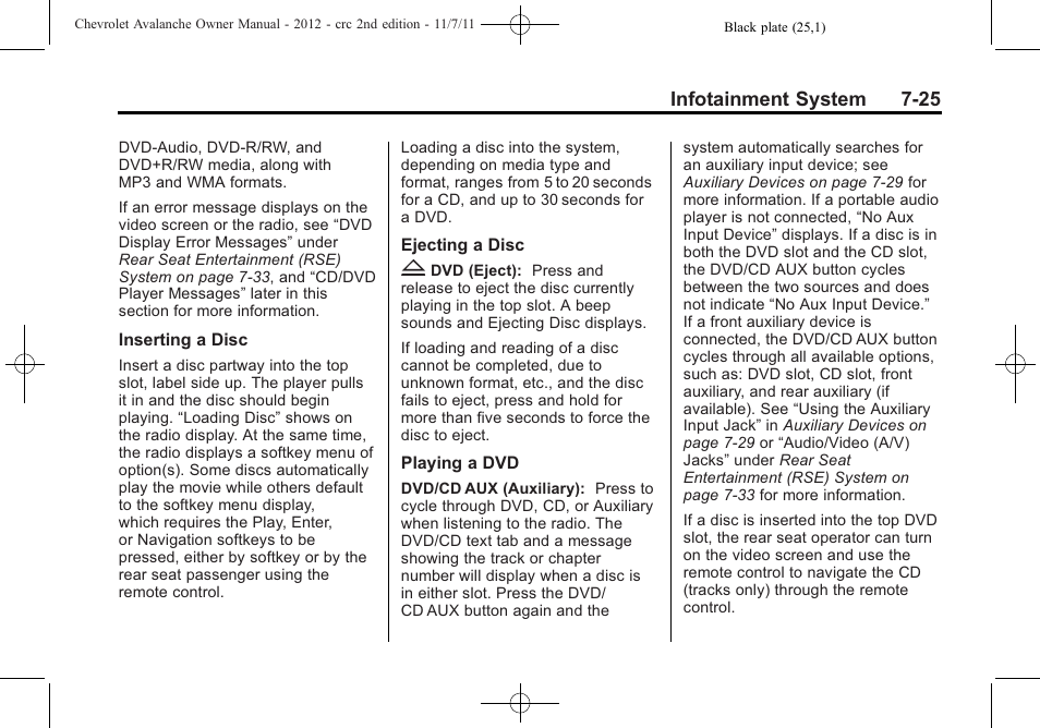 CHEVROLET 2012 Avalanche User Manual | Page 213 / 488