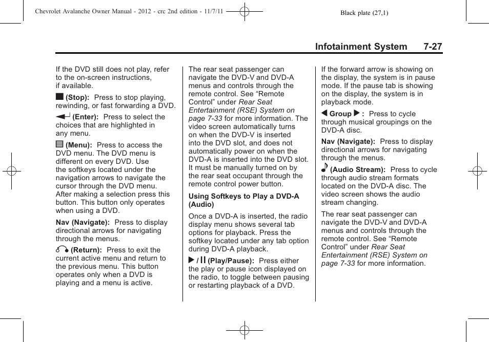 CHEVROLET 2012 Avalanche User Manual | Page 215 / 488