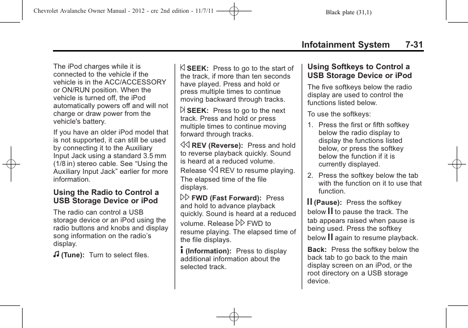 CHEVROLET 2012 Avalanche User Manual | Page 219 / 488