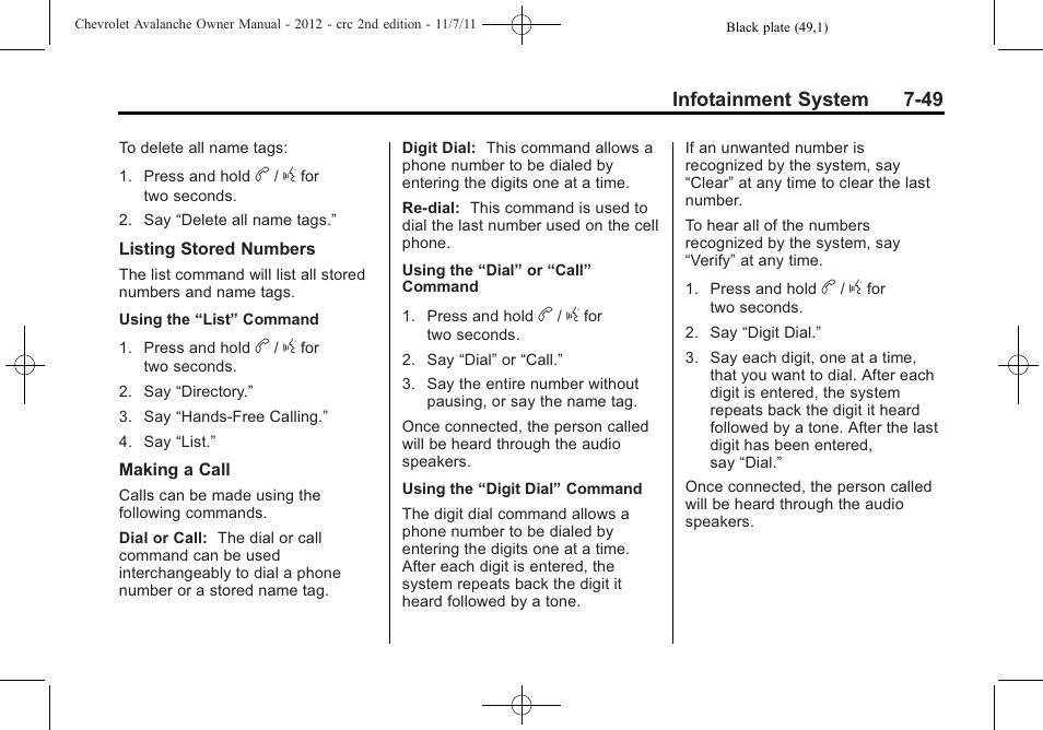 CHEVROLET 2012 Avalanche User Manual | Page 237 / 488