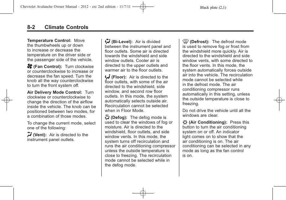 CHEVROLET 2012 Avalanche User Manual | Page 242 / 488