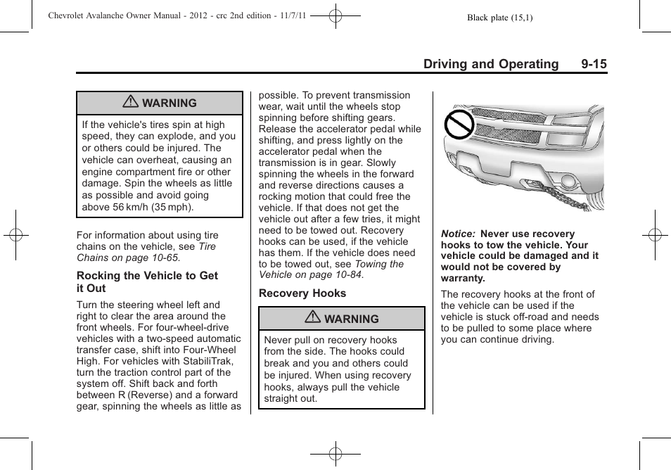 CHEVROLET 2012 Avalanche User Manual | Page 265 / 488