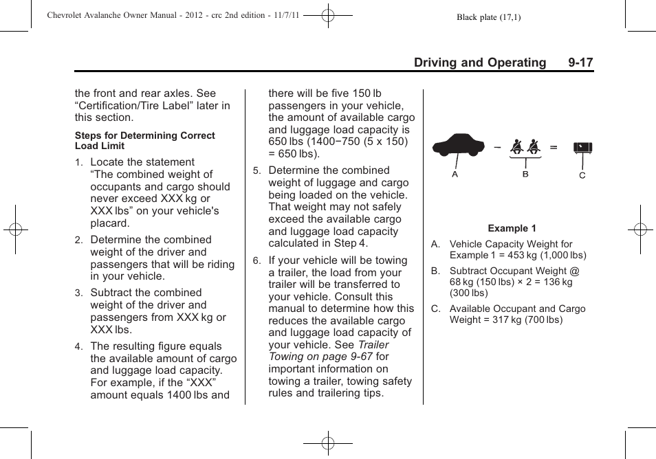Driving and operating 9-17 | CHEVROLET 2012 Avalanche User Manual | Page 267 / 488