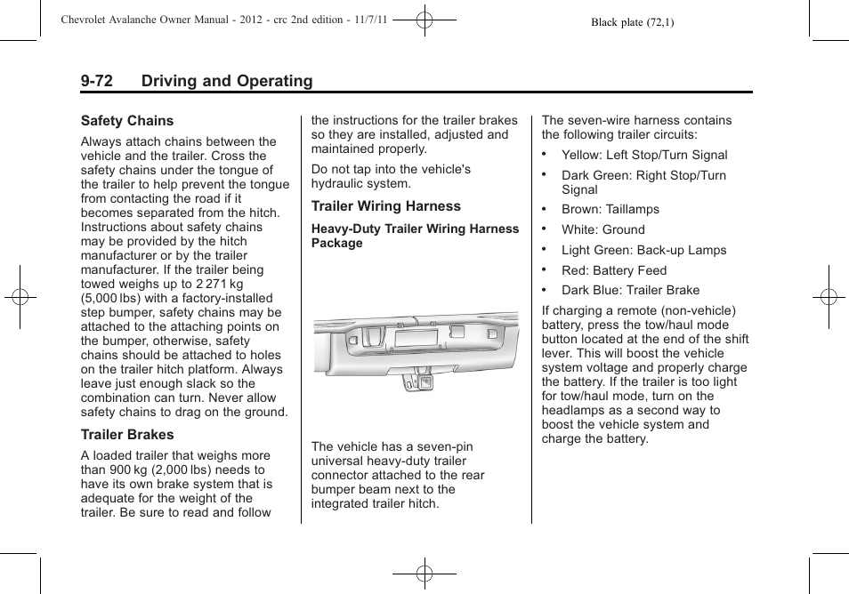 72 driving and operating | CHEVROLET 2012 Avalanche User Manual | Page 322 / 488