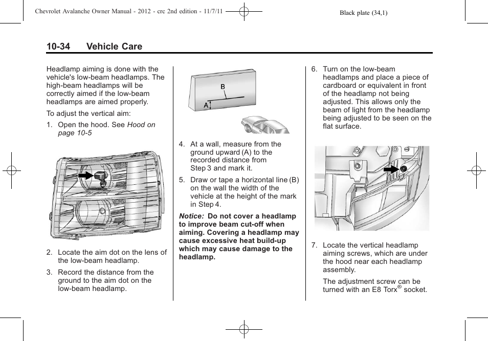 34 vehicle care | CHEVROLET 2012 Avalanche User Manual | Page 364 / 488