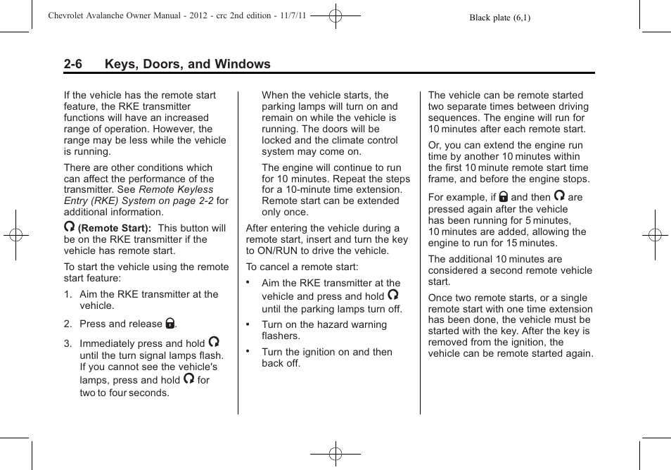 CHEVROLET 2012 Avalanche User Manual | Page 40 / 488