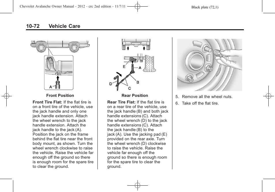 72 vehicle care | CHEVROLET 2012 Avalanche User Manual | Page 402 / 488