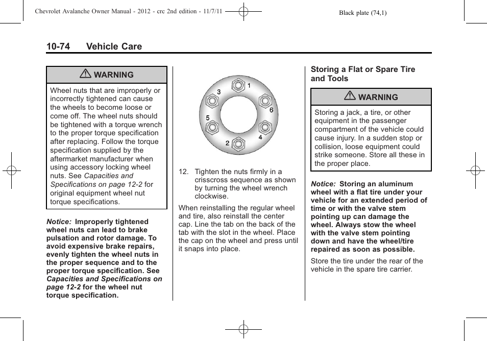 CHEVROLET 2012 Avalanche User Manual | Page 404 / 488