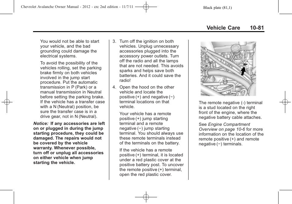 Vehicle care 10-81 | CHEVROLET 2012 Avalanche User Manual | Page 411 / 488