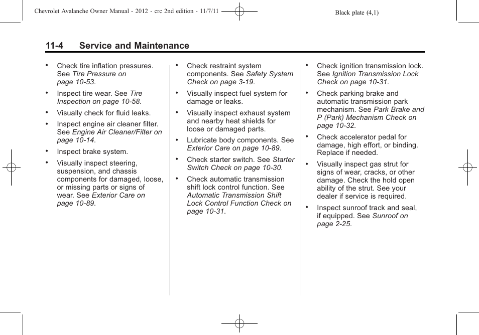 4 service and maintenance | CHEVROLET 2012 Avalanche User Manual | Page 430 / 488