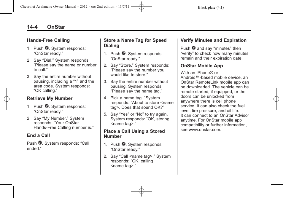 CHEVROLET 2012 Avalanche User Manual | Page 470 / 488
