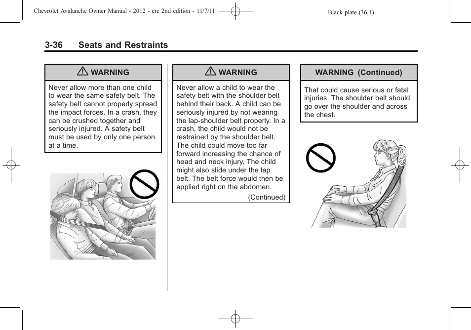 CHEVROLET 2012 Avalanche User Manual | Page 96 / 488