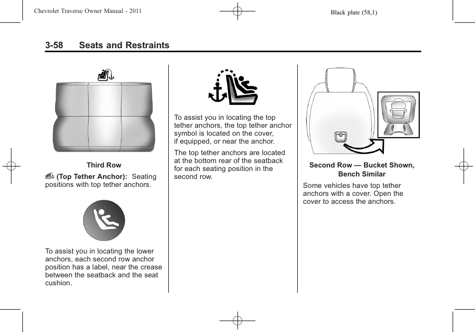 CHEVROLET 2011 Traverse User Manual | Page 114 / 452