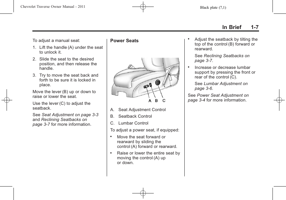 CHEVROLET 2011 Traverse User Manual | Page 13 / 452