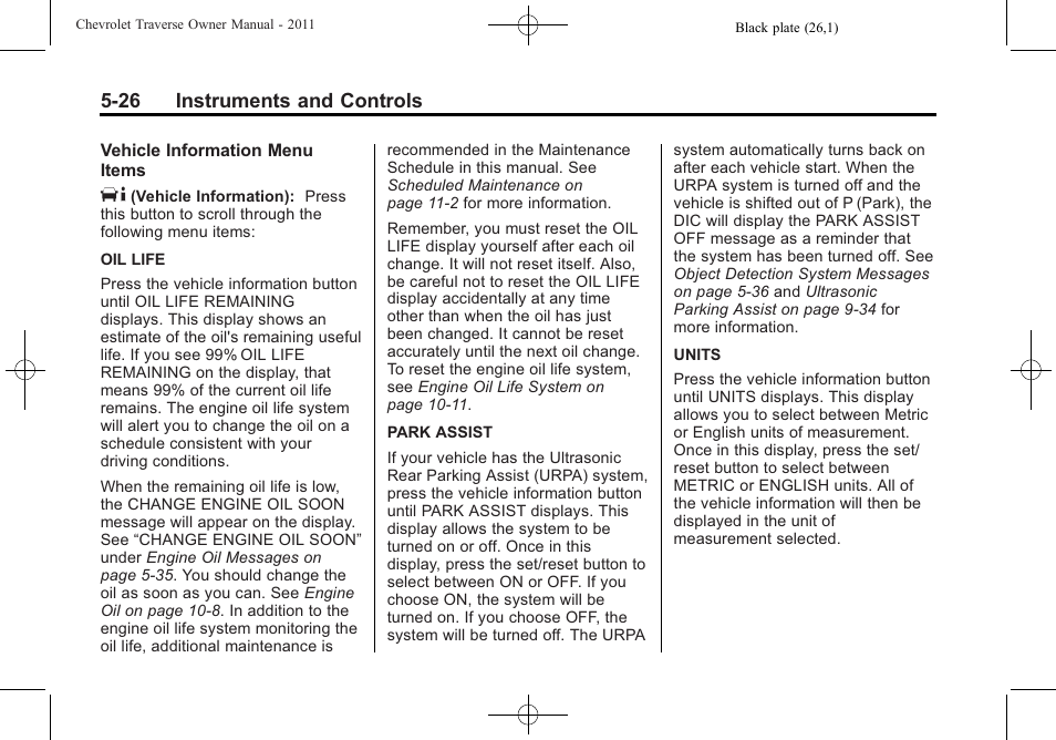 CHEVROLET 2011 Traverse User Manual | Page 156 / 452
