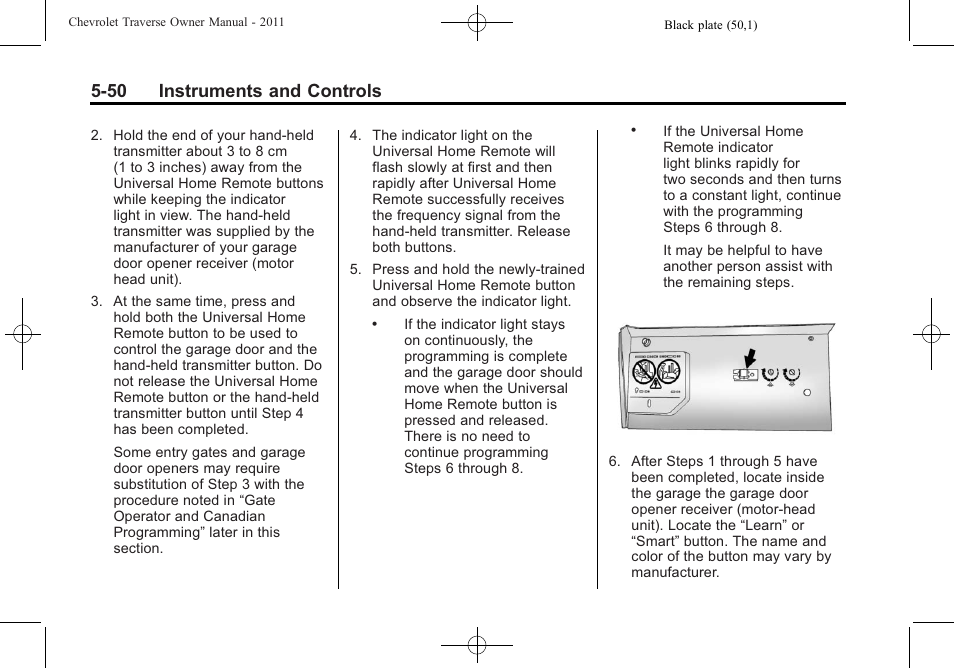 50 instruments and controls | CHEVROLET 2011 Traverse User Manual | Page 180 / 452