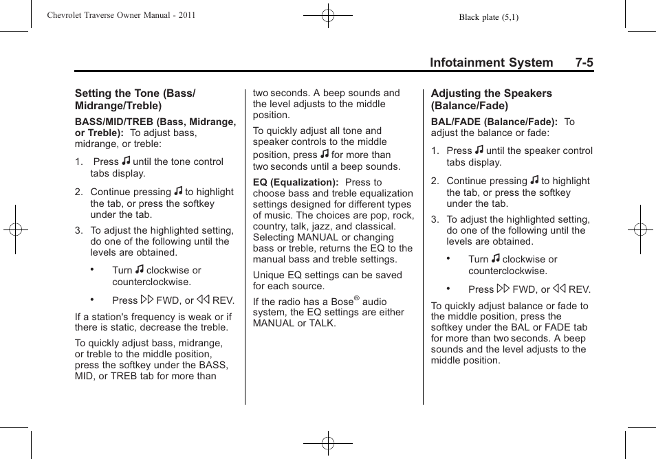 CHEVROLET 2011 Traverse User Manual | Page 195 / 452