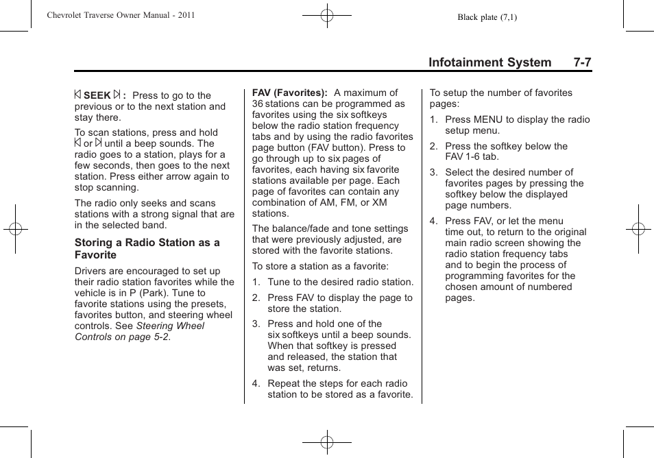 CHEVROLET 2011 Traverse User Manual | Page 197 / 452