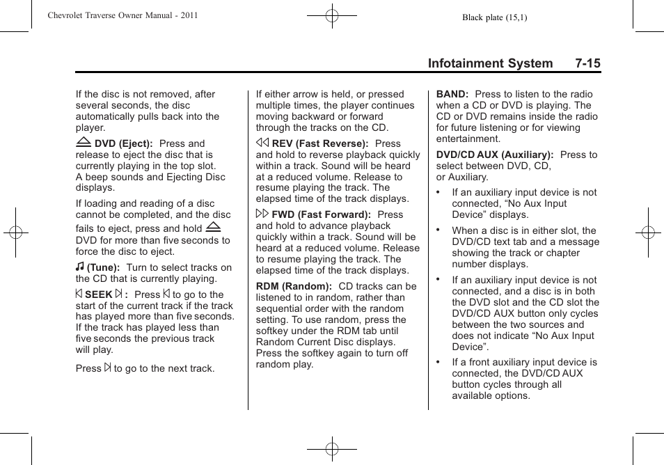 CHEVROLET 2011 Traverse User Manual | Page 205 / 452