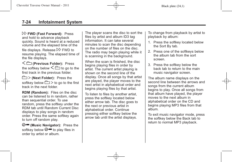 CHEVROLET 2011 Traverse User Manual | Page 214 / 452