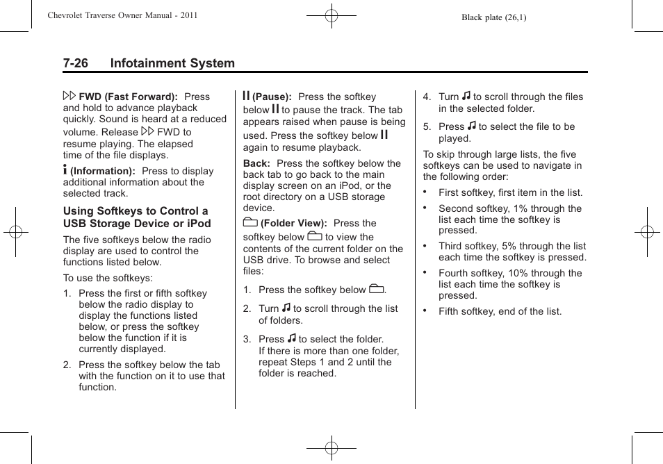 CHEVROLET 2011 Traverse User Manual | Page 216 / 452