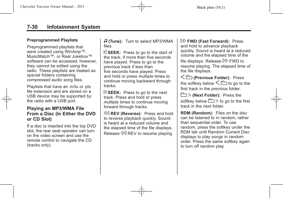 CHEVROLET 2011 Traverse User Manual | Page 220 / 452