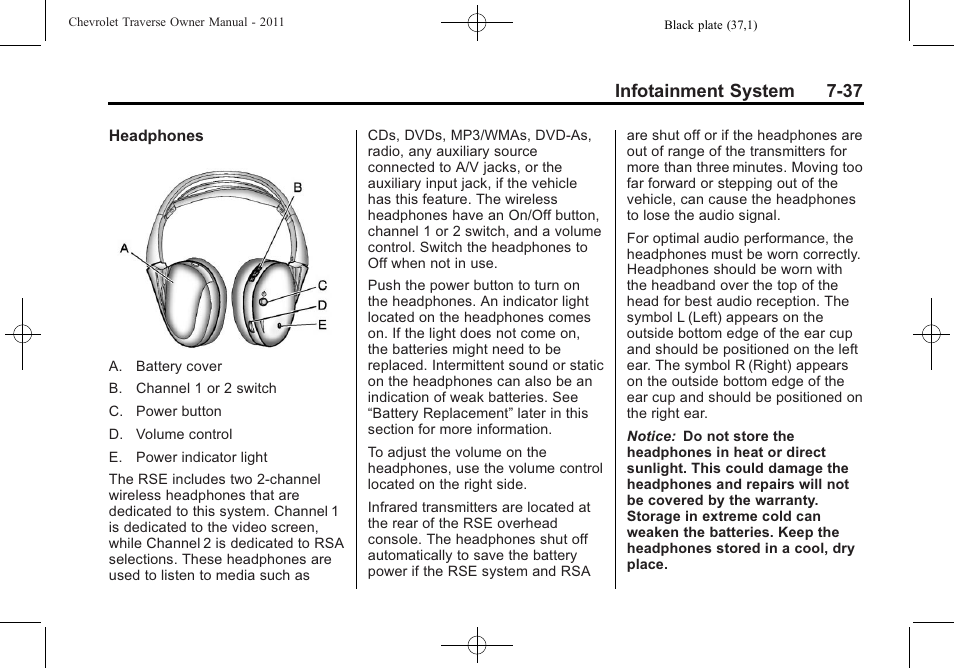 Infotainment system 7-37 | CHEVROLET 2011 Traverse User Manual | Page 227 / 452