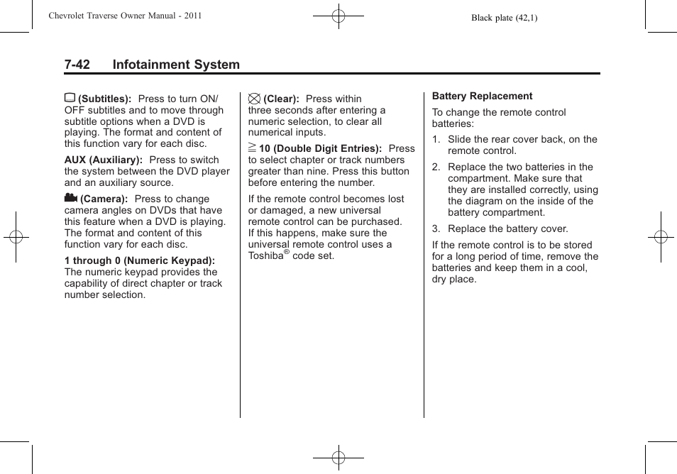 CHEVROLET 2011 Traverse User Manual | Page 232 / 452