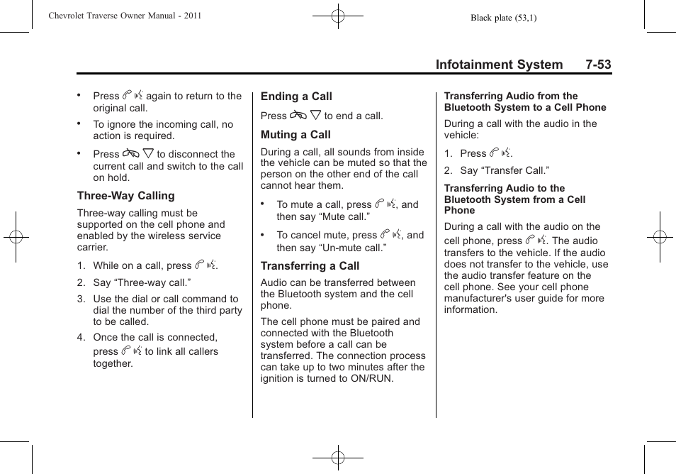 Infotainment system 7-53 | CHEVROLET 2011 Traverse User Manual | Page 243 / 452