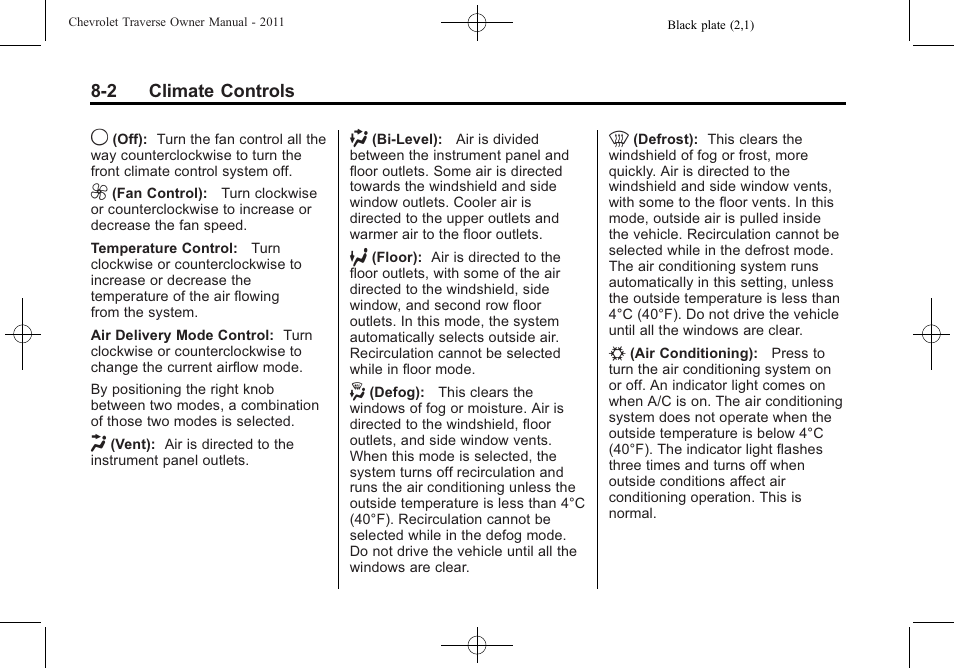 CHEVROLET 2011 Traverse User Manual | Page 246 / 452