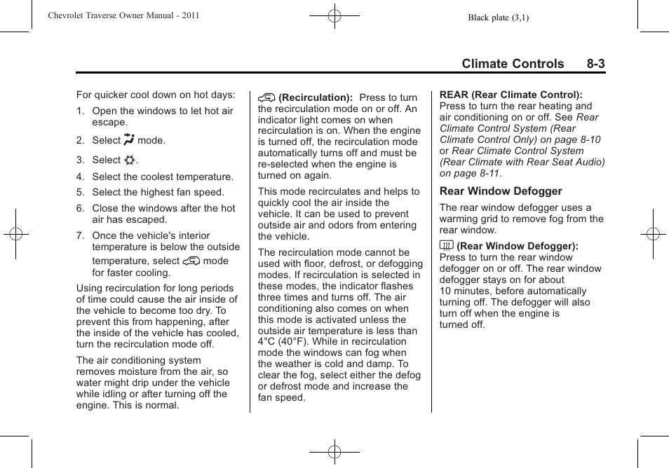 CHEVROLET 2011 Traverse User Manual | Page 247 / 452
