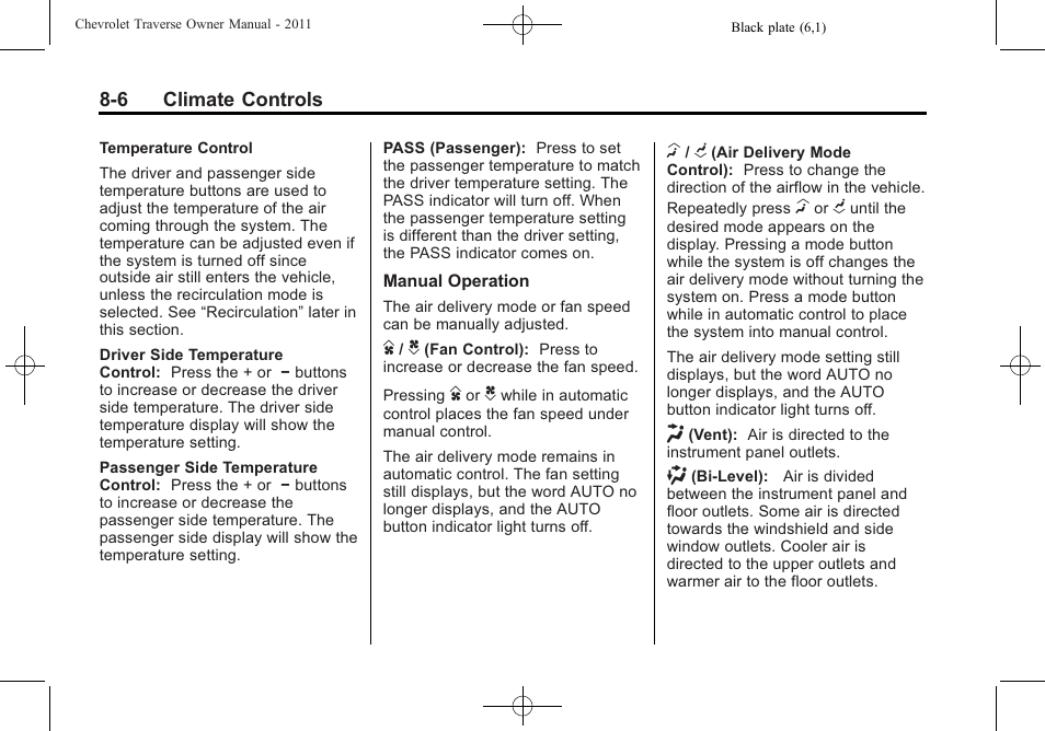 CHEVROLET 2011 Traverse User Manual | Page 250 / 452