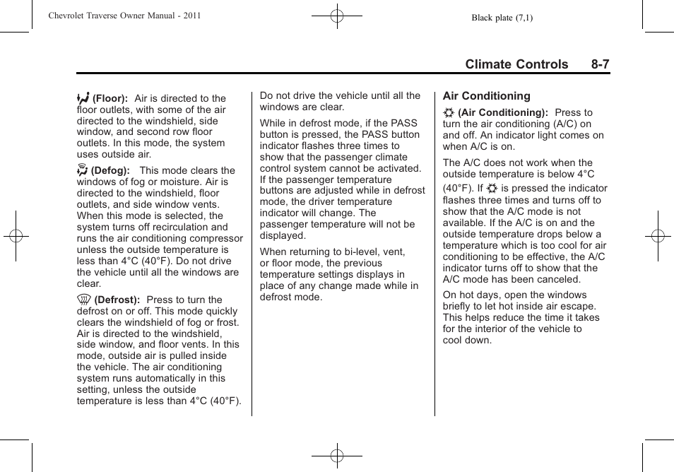 CHEVROLET 2011 Traverse User Manual | Page 251 / 452