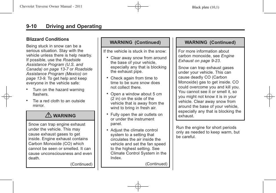10 driving and operating | CHEVROLET 2011 Traverse User Manual | Page 268 / 452