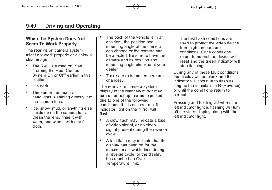 40 driving and operating | CHEVROLET 2011 Traverse User Manual | Page 298 / 452