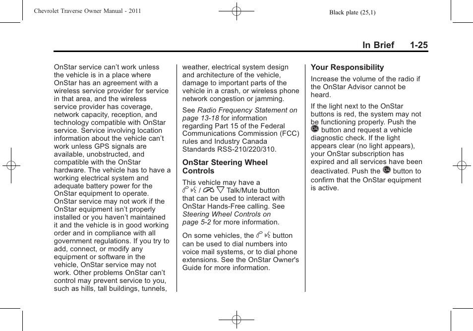 CHEVROLET 2011 Traverse User Manual | Page 31 / 452