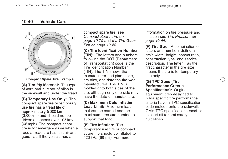CHEVROLET 2011 Traverse User Manual | Page 352 / 452