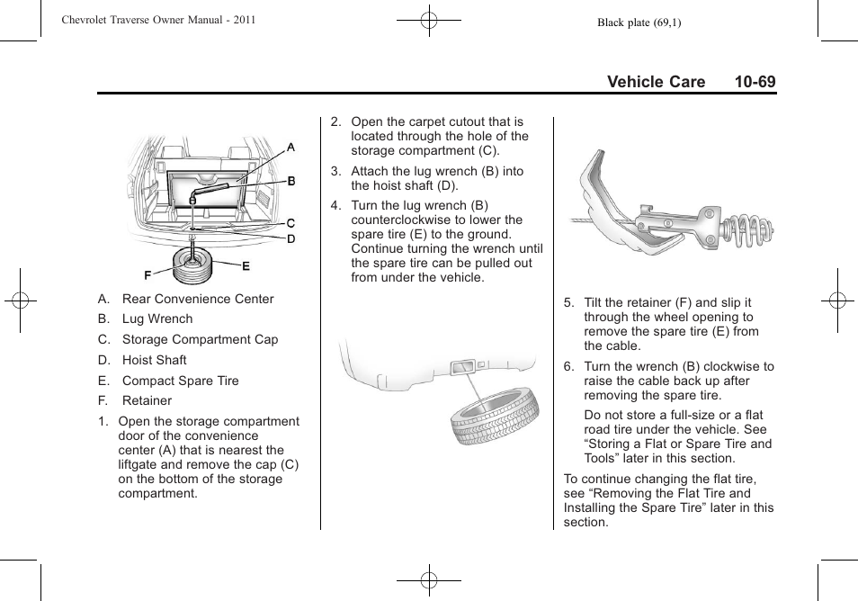 Vehicle care 10-69 | CHEVROLET 2011 Traverse User Manual | Page 381 / 452