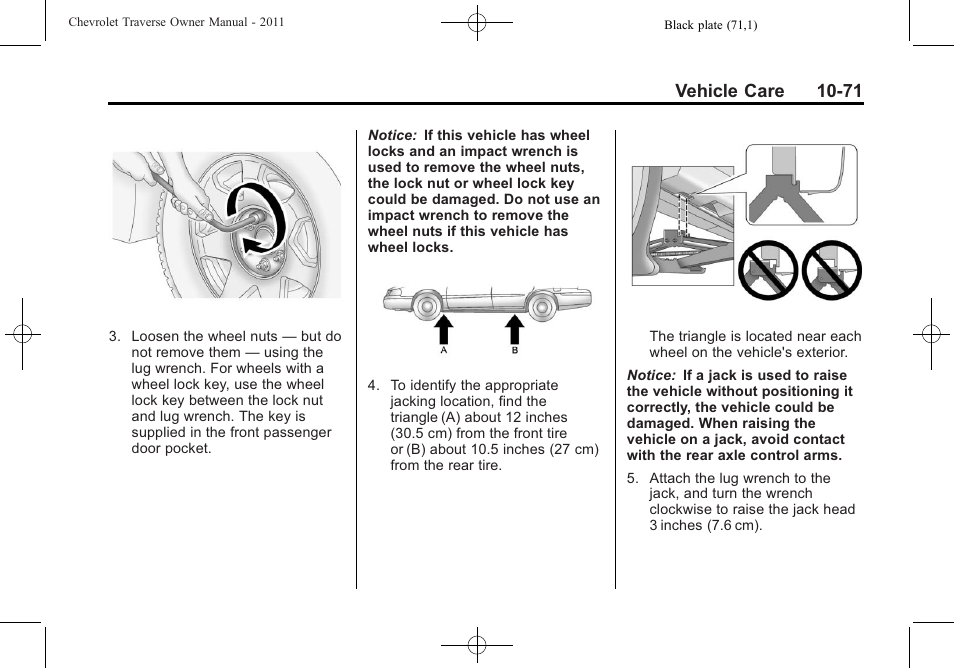 Vehicle care 10-71 | CHEVROLET 2011 Traverse User Manual | Page 383 / 452
