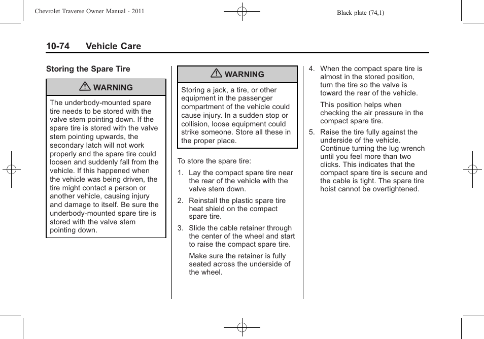 CHEVROLET 2011 Traverse User Manual | Page 386 / 452