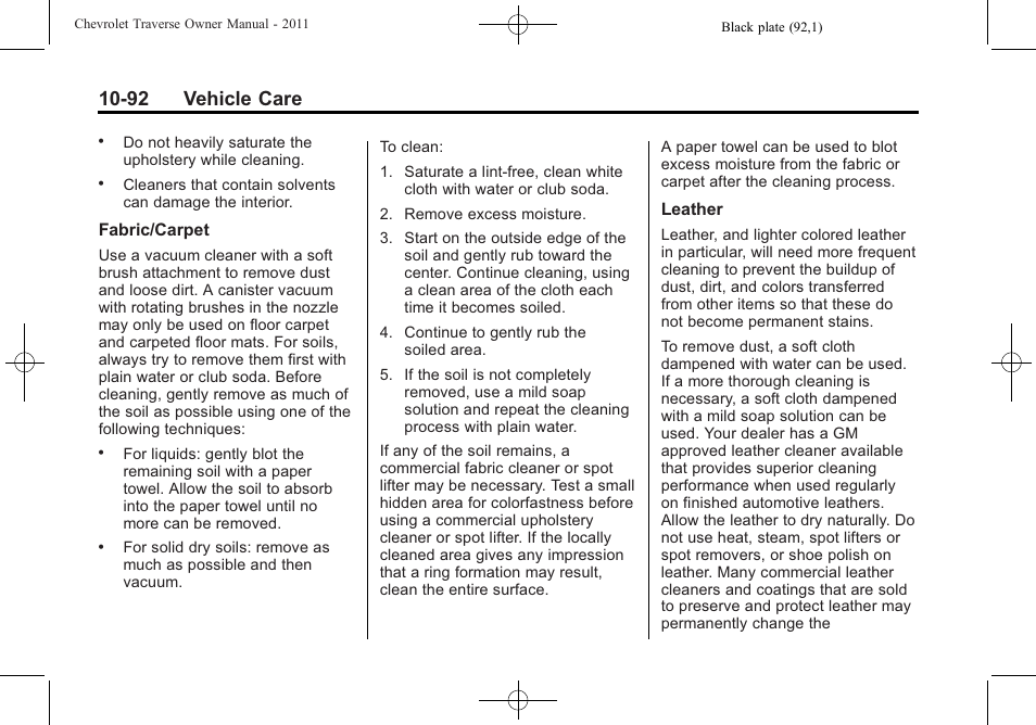 92 vehicle care | CHEVROLET 2011 Traverse User Manual | Page 404 / 452