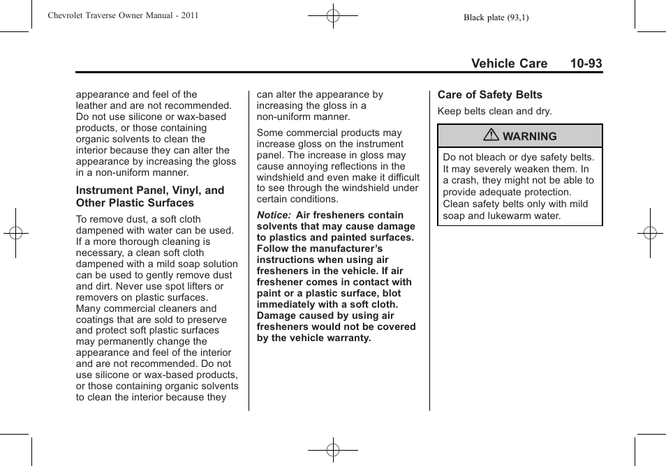 CHEVROLET 2011 Traverse User Manual | Page 405 / 452