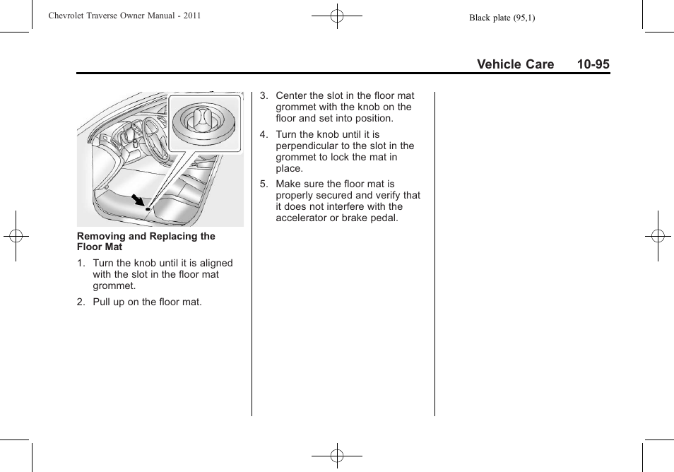 Vehicle care 10-95 | CHEVROLET 2011 Traverse User Manual | Page 407 / 452