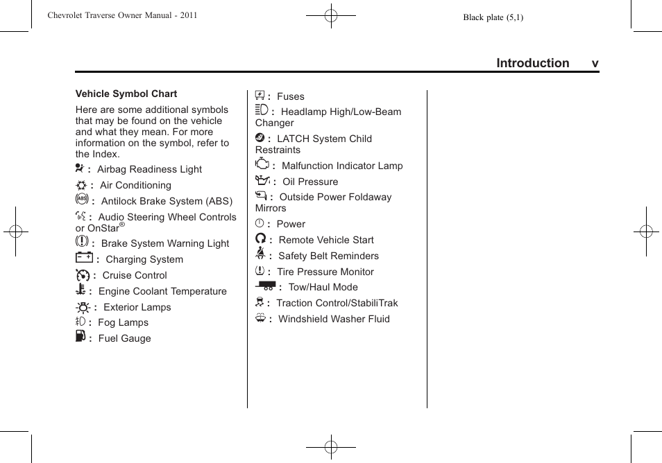 CHEVROLET 2011 Traverse User Manual | Page 5 / 452