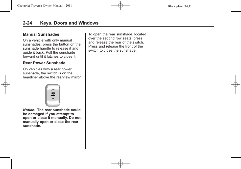 CHEVROLET 2011 Traverse User Manual | Page 56 / 452