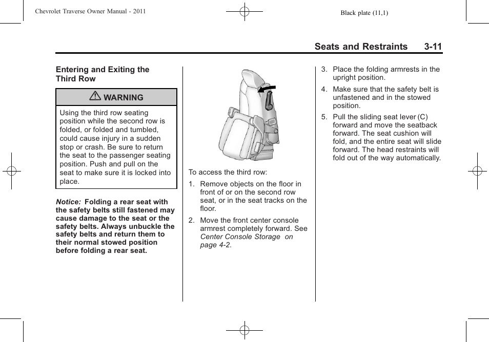 CHEVROLET 2011 Traverse User Manual | Page 67 / 452
