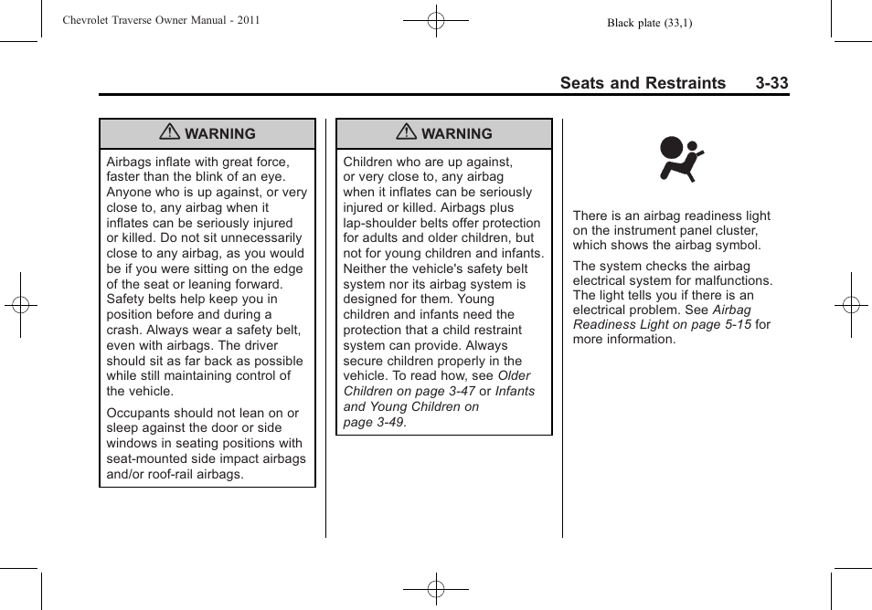 CHEVROLET 2011 Traverse User Manual | Page 89 / 452