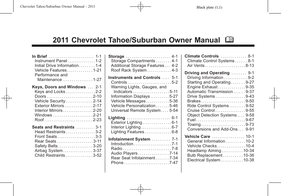 CHEVROLET 2011 Suburban User Manual | 522 pages